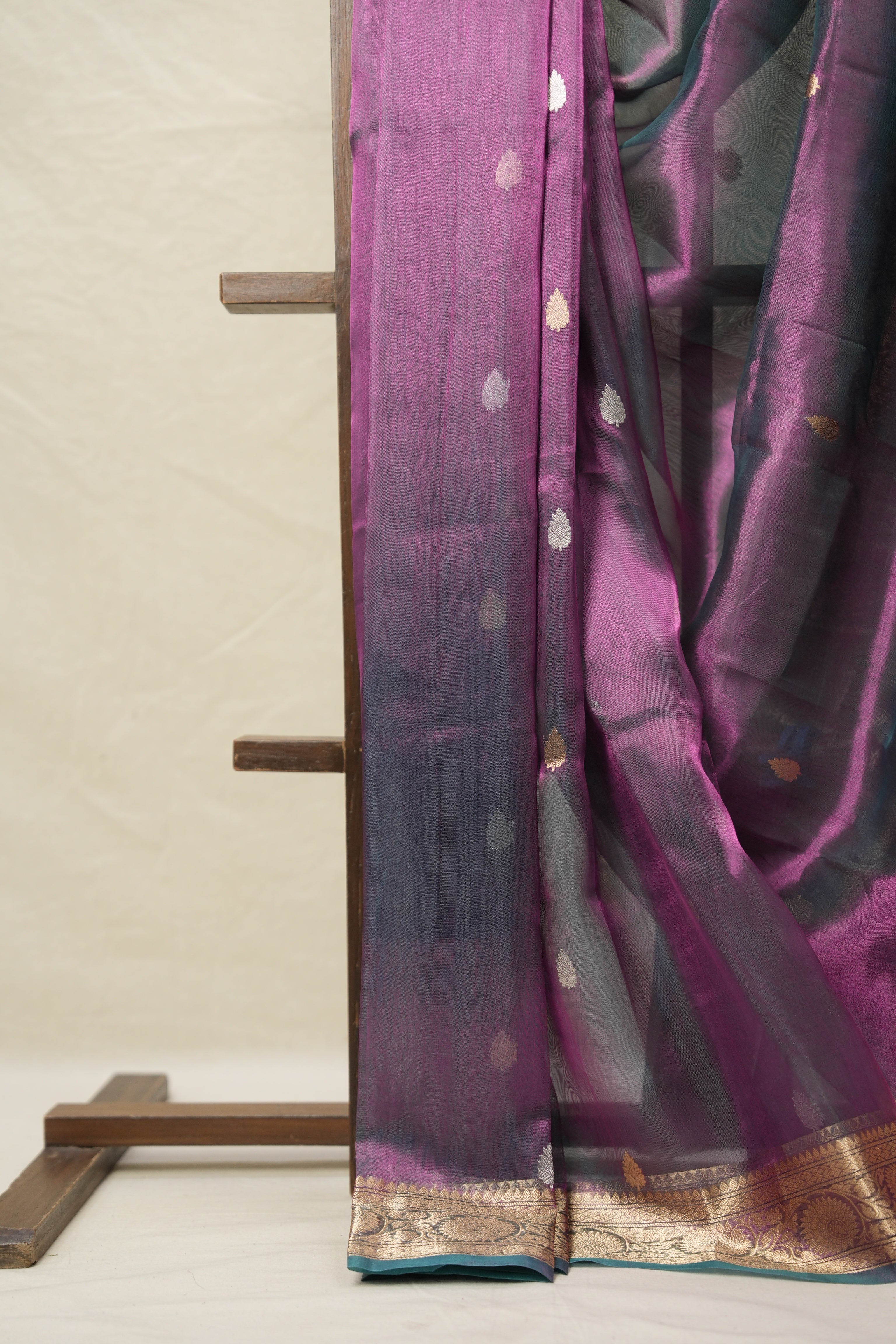 Two Tone Purple Tissue Banarasi Silk Saree - SRTTPTBSS41