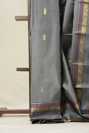 Grey Kanjeevaram Silk Saree-SRGKSS670