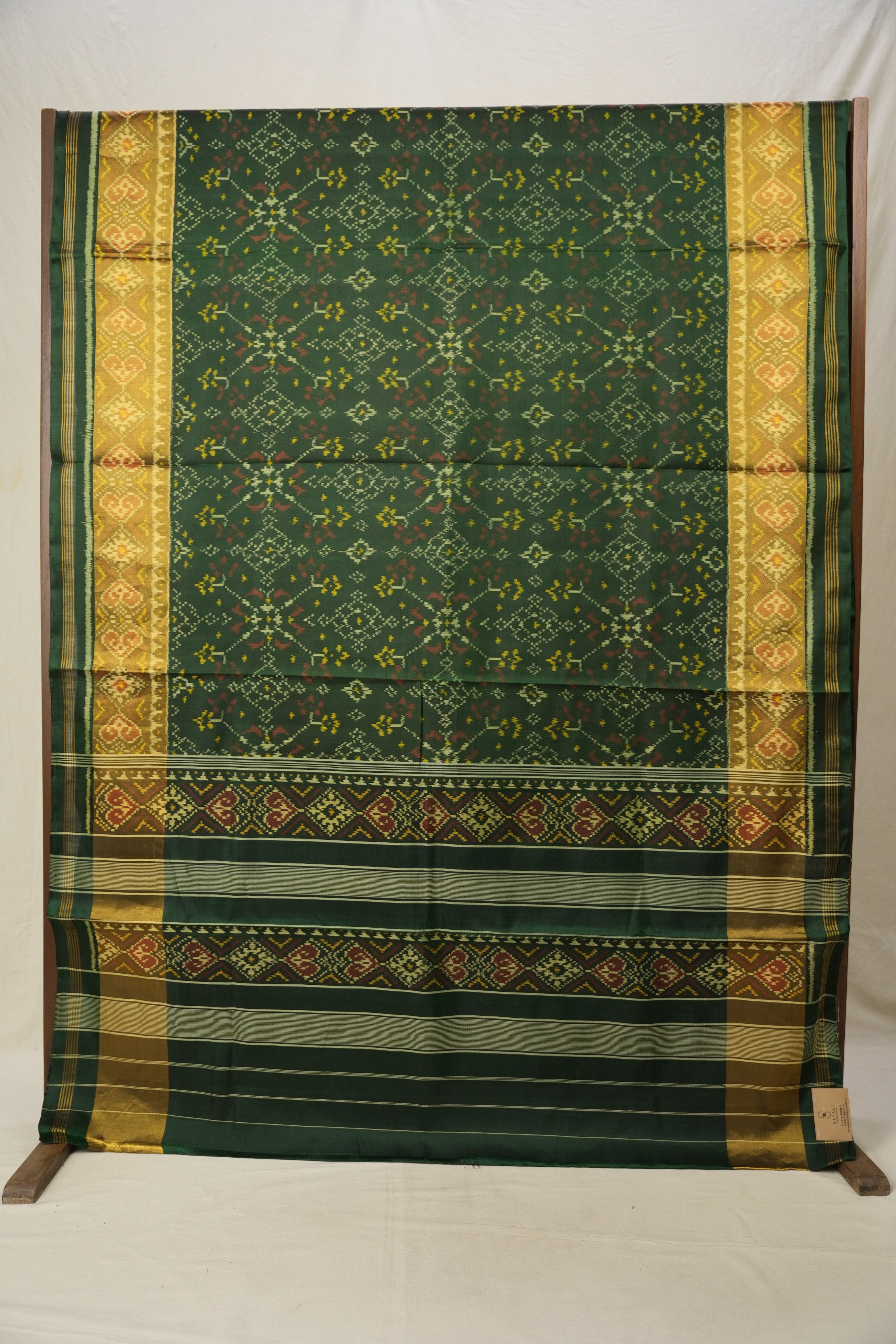 Deep Green Rajkot Patola Silk Saree - SRDGRPSS498
