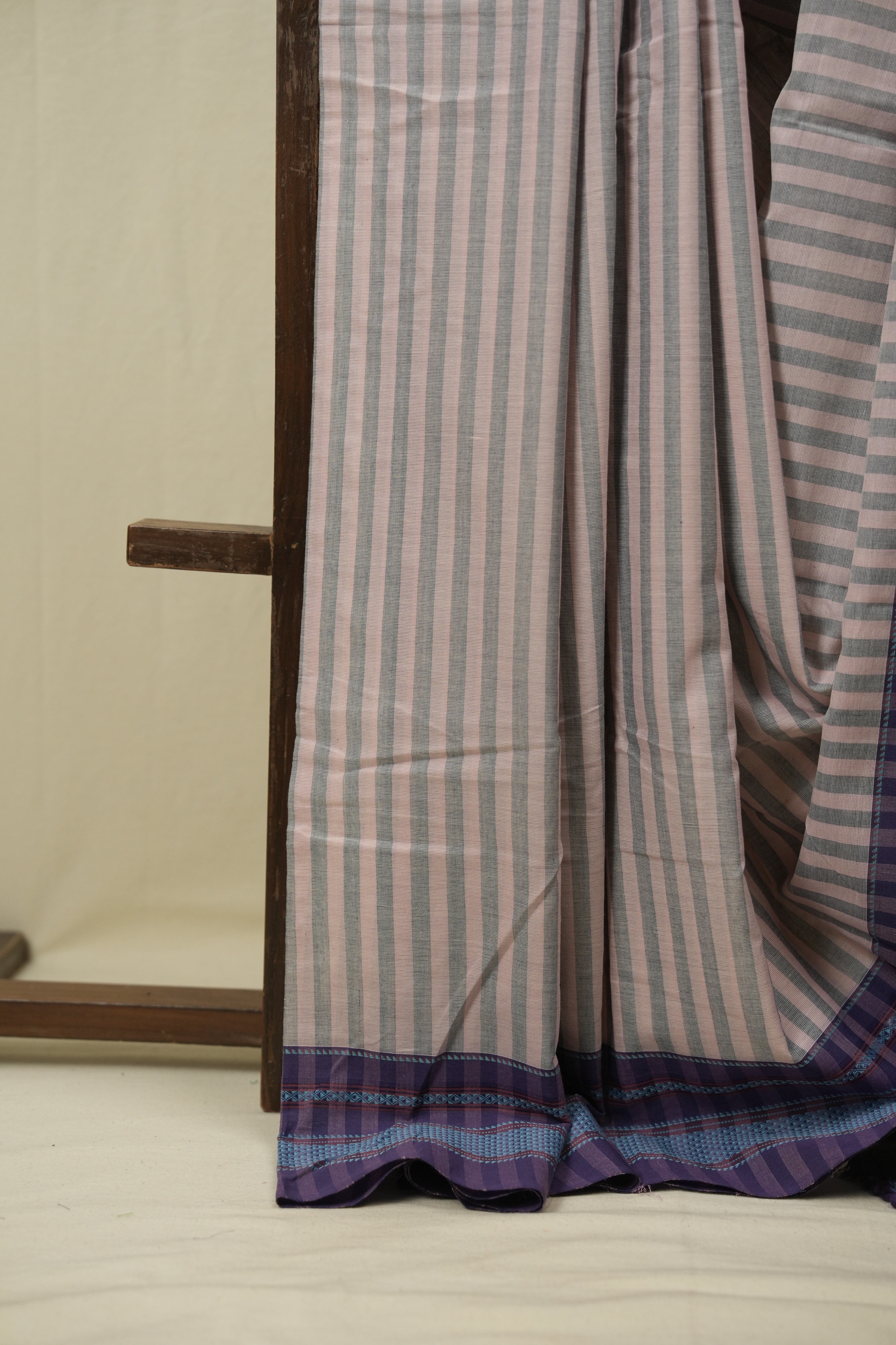 Pink- Grey Cotton IIkal Saree - SRPGCIS1114