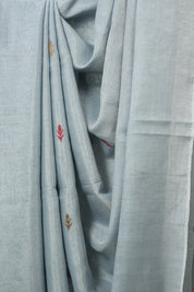 Light Blue Tissue Linen Jamdani Saree - SRLGTLJS181
