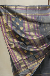 Grey Kanjeevaram Silk Saree-SRGKSS670
