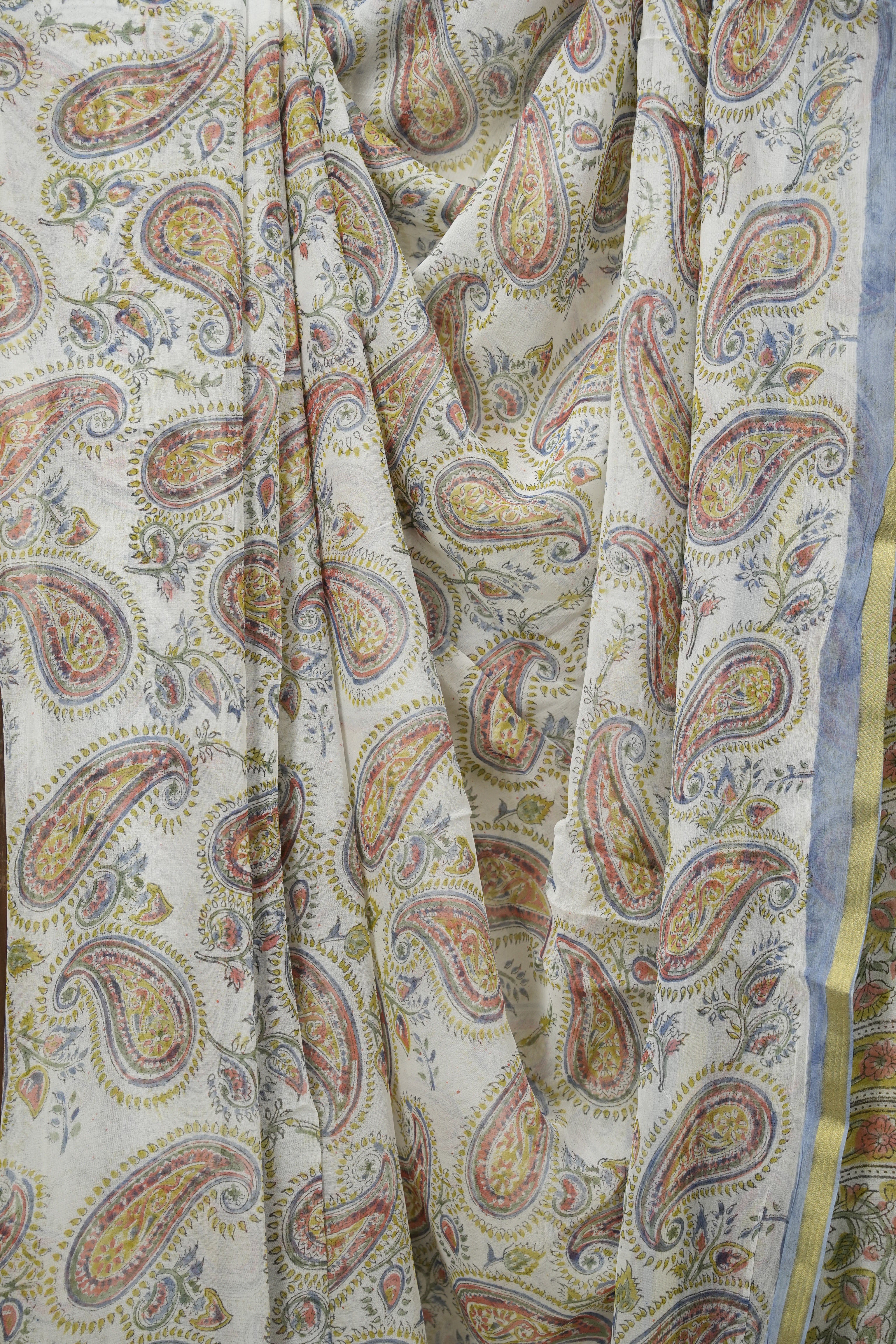 White HBP Georgette Saree - SRWHGS67