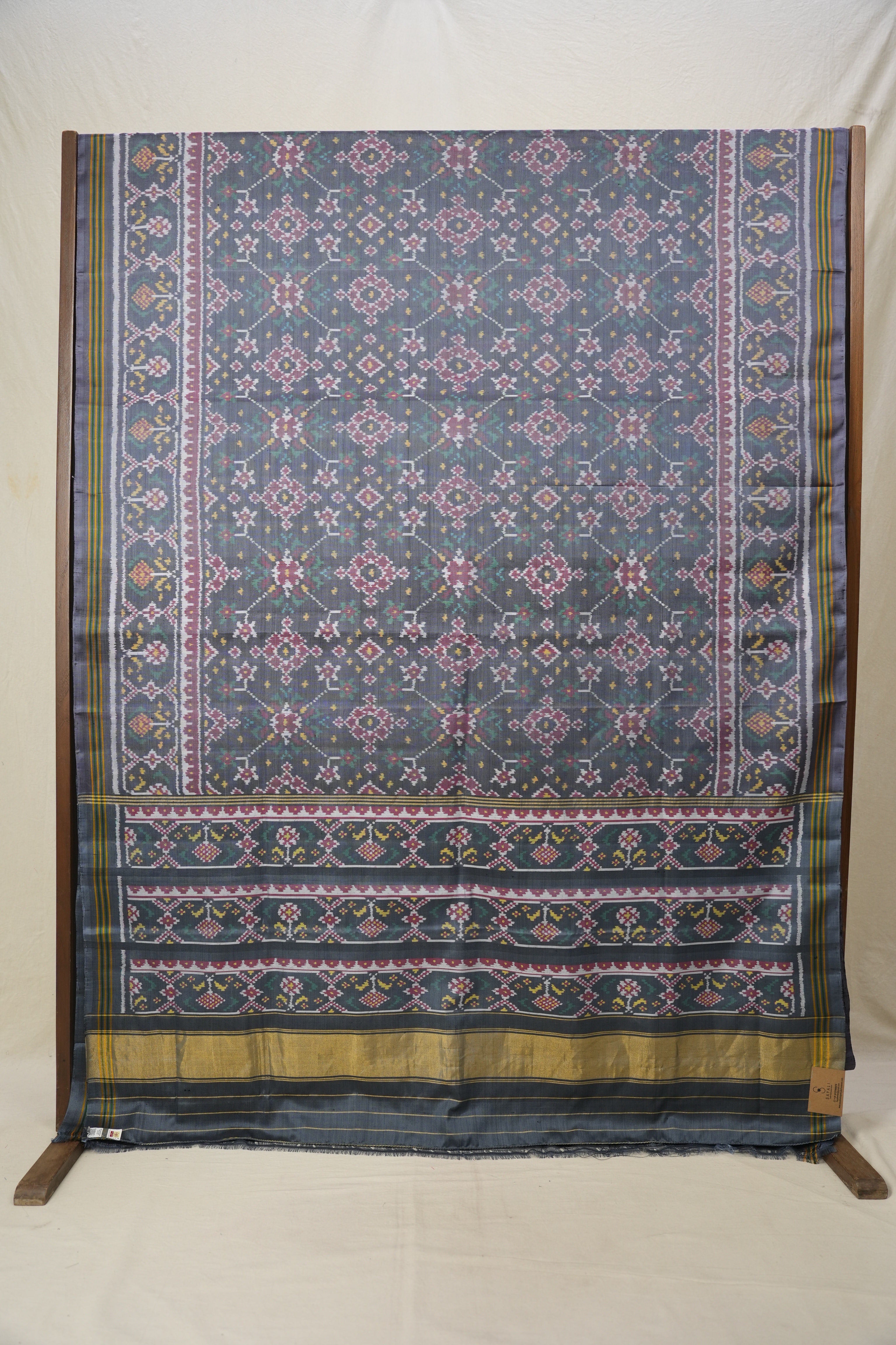 Grey Rajkot Patola Silk Saree - SRGRPSS535