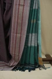 Dual Tone Maroon Cotton IIkal Saree - SRDTMCIS1116