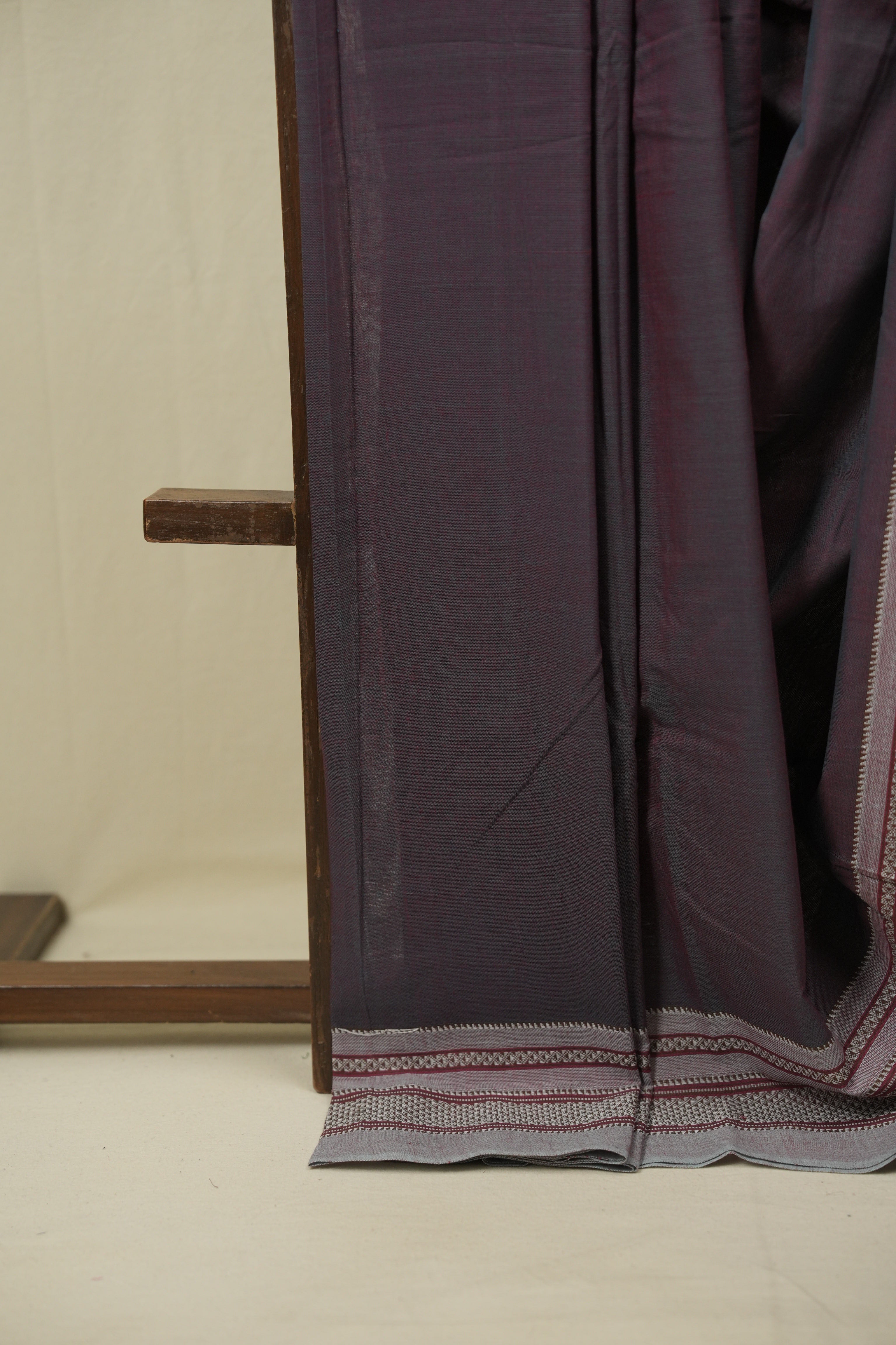 Dual Tone Maroon Cotton IIkal Saree - SRDTMCIS1116