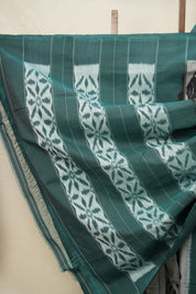 Grey-Black Pochampalli Cotton Ikat Saree - SRGBPCIS611