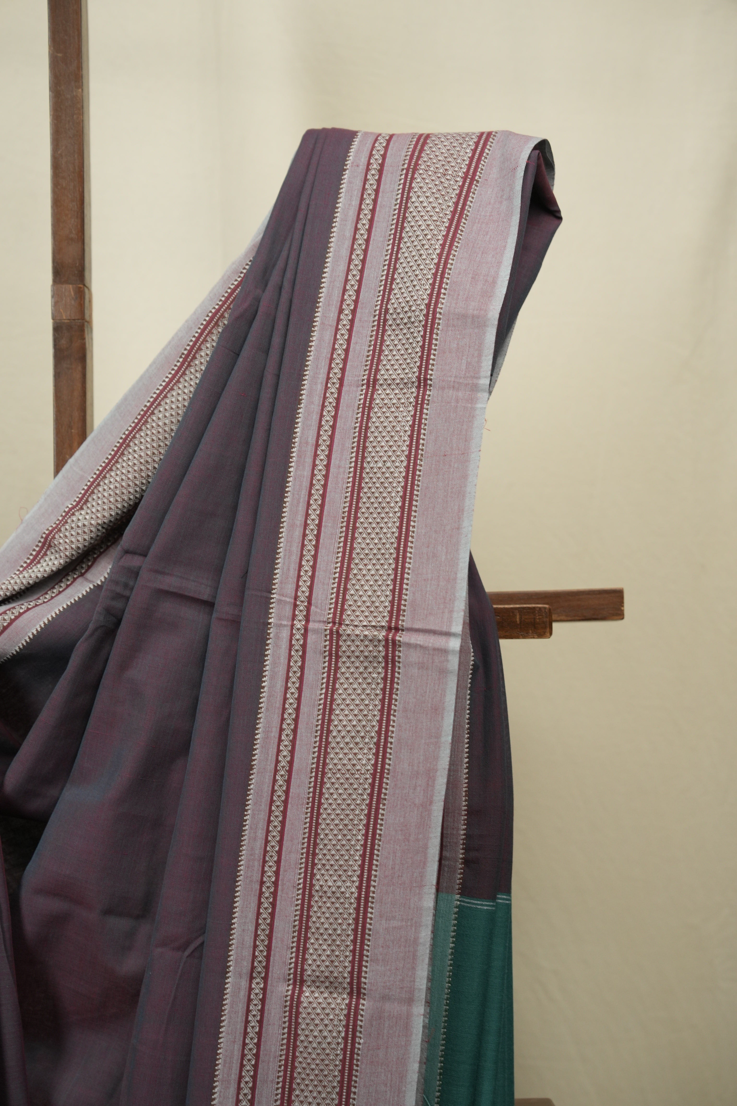 Dual Tone Maroon Cotton IIkal Saree - SRDTMCIS1116