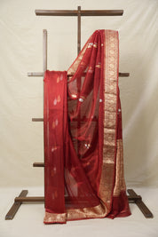 Maroon Tissue Banarasi Silk Saree - SRMTBSS48