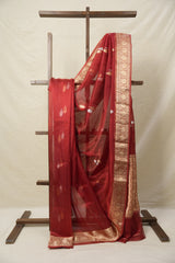 Maroon Tissue Banarasi Silk Saree - SRMTBSS48