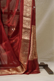 Maroon Tissue Banarasi Silk Saree - SRMTBSS48