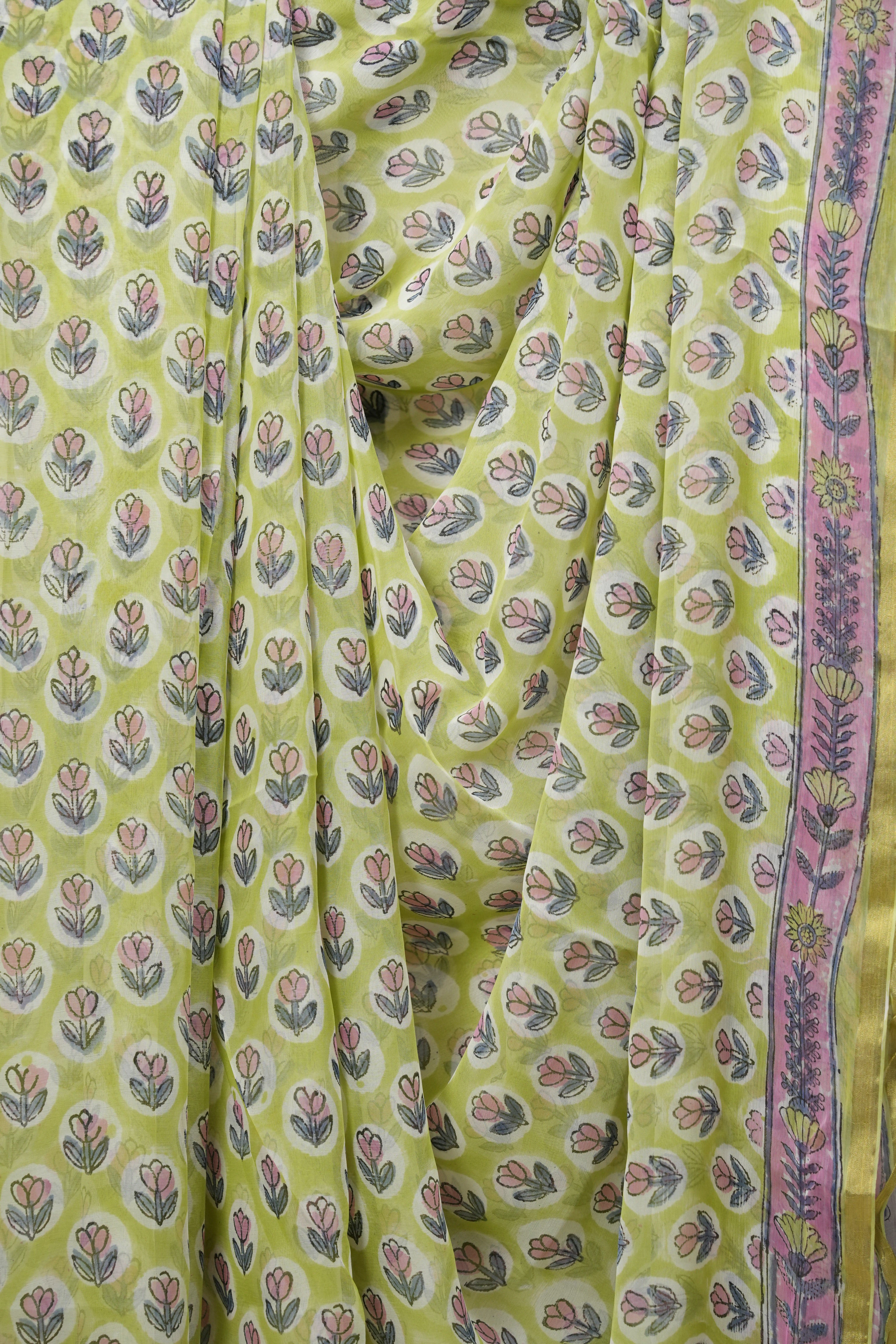 Mint Green HBP Georgette Saree - SRMGHGS55