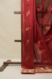 Maroon Tissue Banarasi Silk Saree - SRMTBSS48