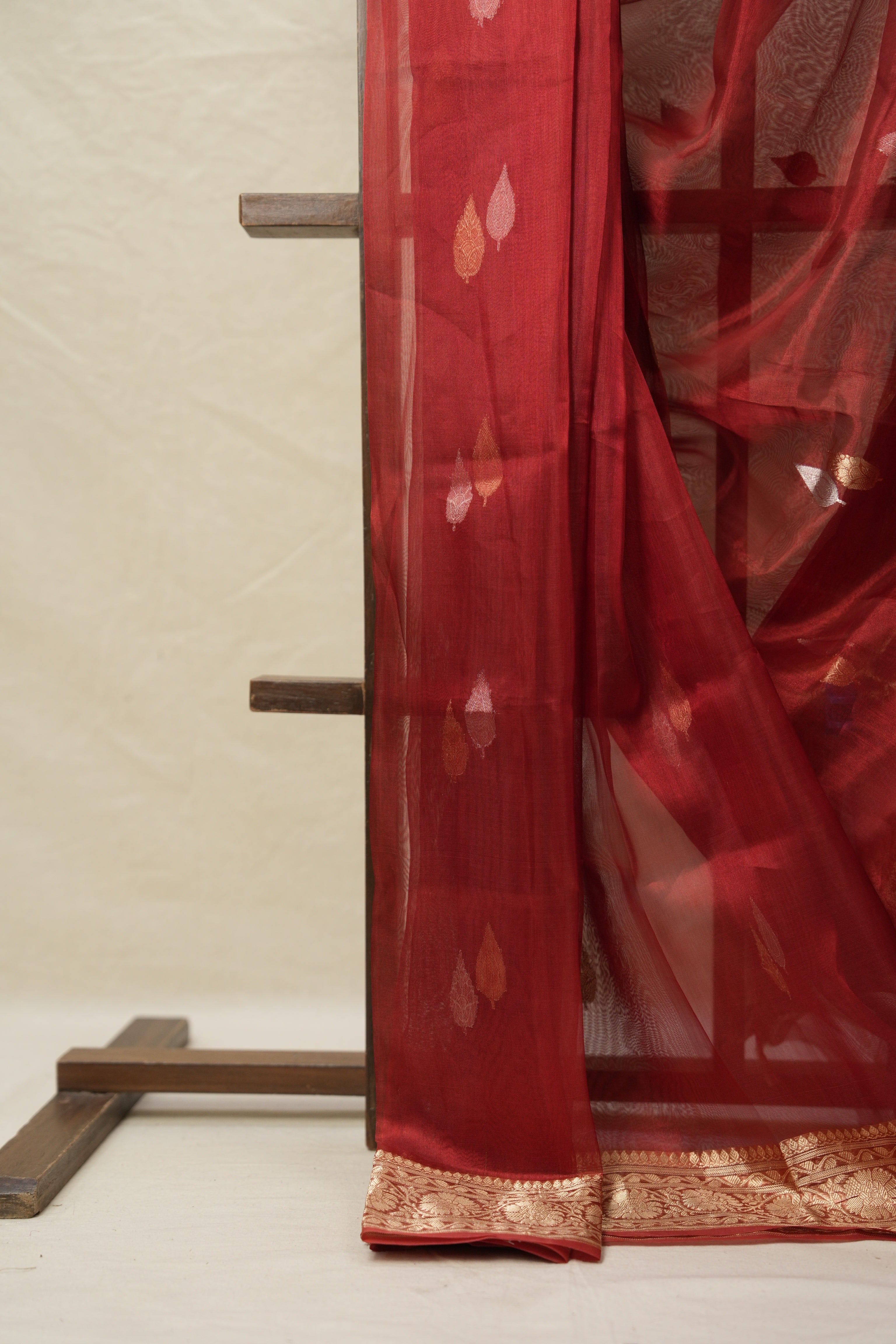 Maroon Tissue Banarasi Silk Saree - SRMTBSS48