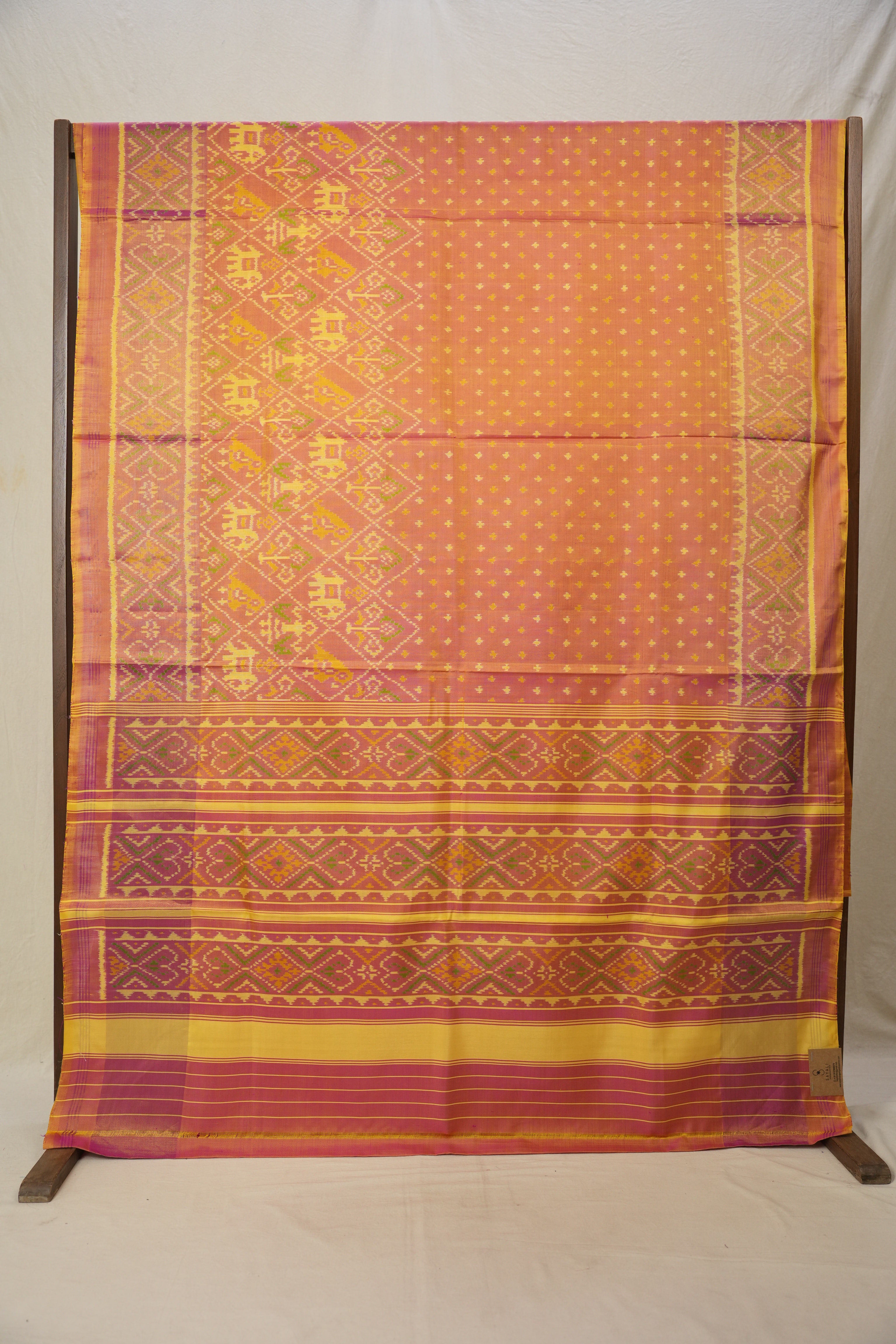 Rose Gold Pink Rajkot Patola Silk Saree - SRRGPRPSS505