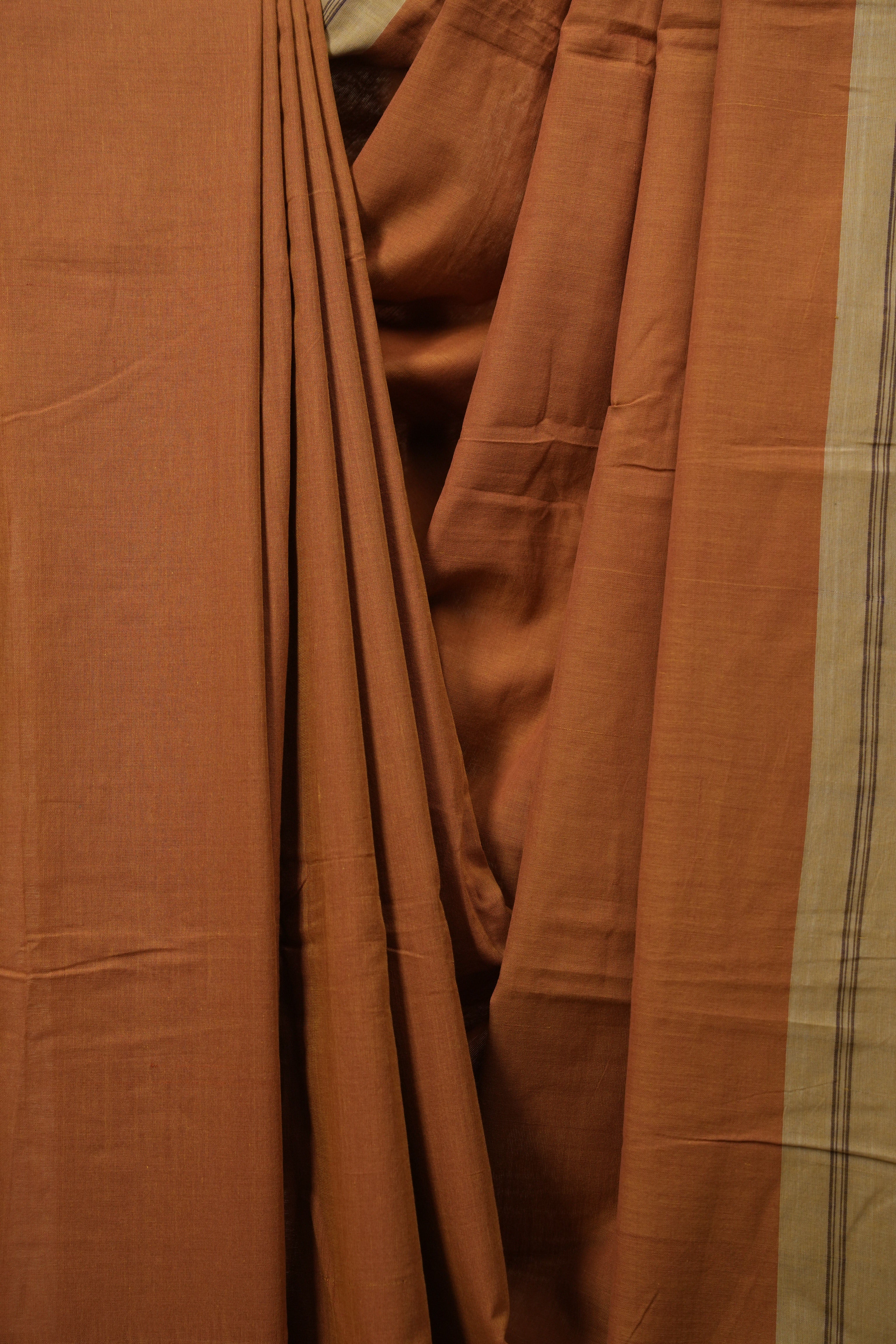 Mustard Cotton IIkal Saree - SRMCIS1117