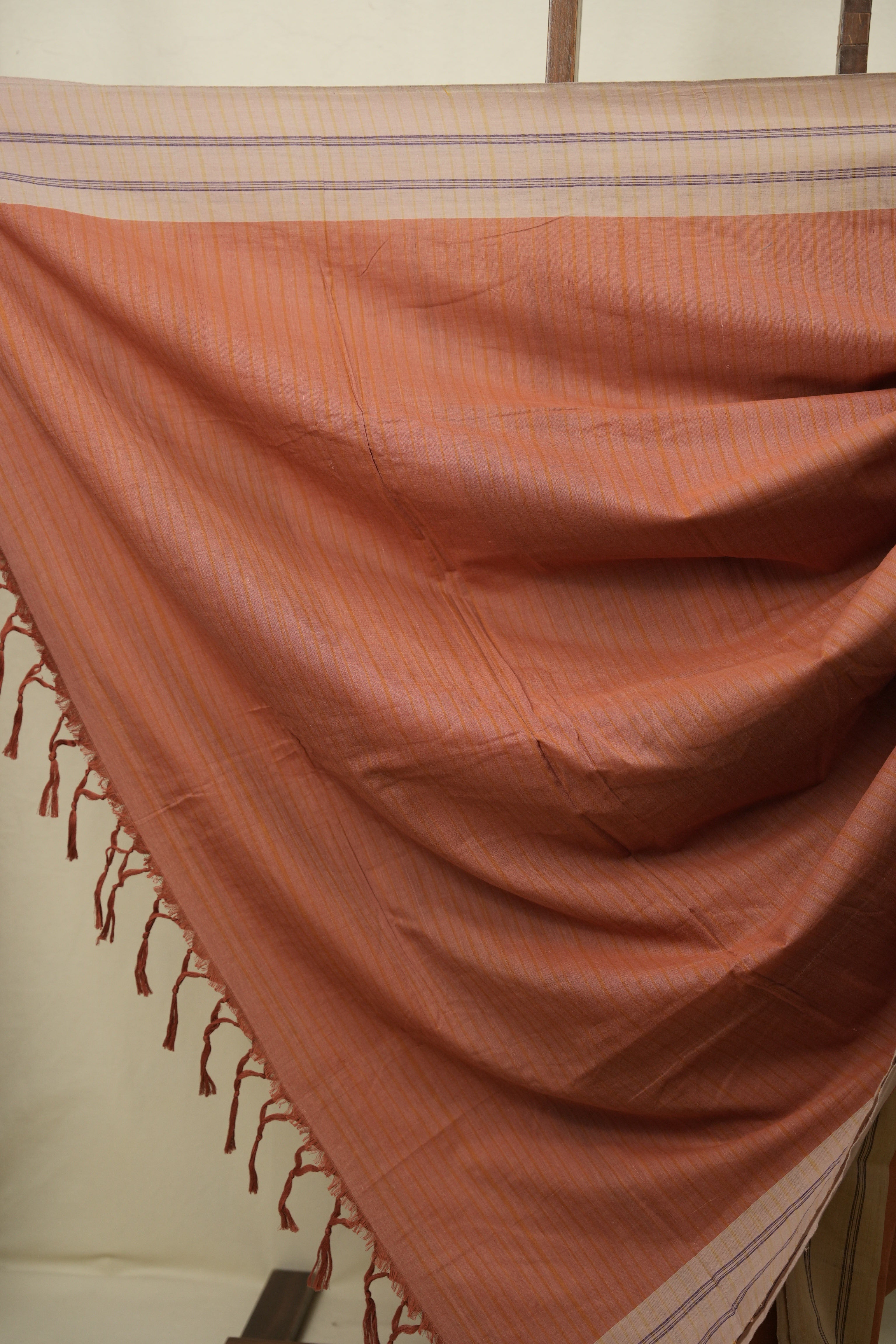 Mustard Cotton IIkal Saree - SRMCIS1117