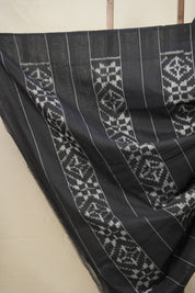 White-Grey Pochampalli Cotton Ikat Saree - SRWGPCIS609