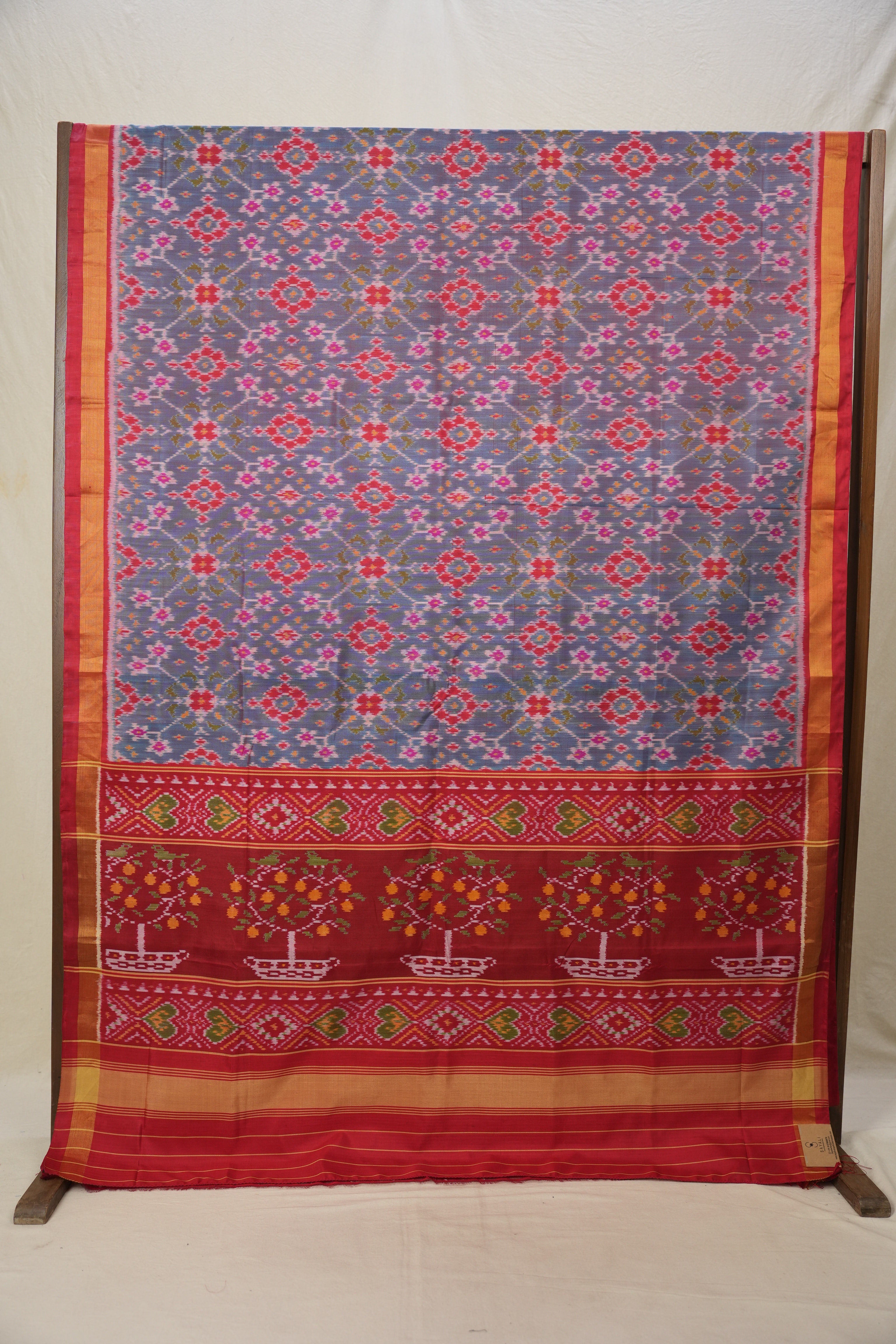 Sky Blue Rajkot Patola Silk Saree - SRSBRPSS560