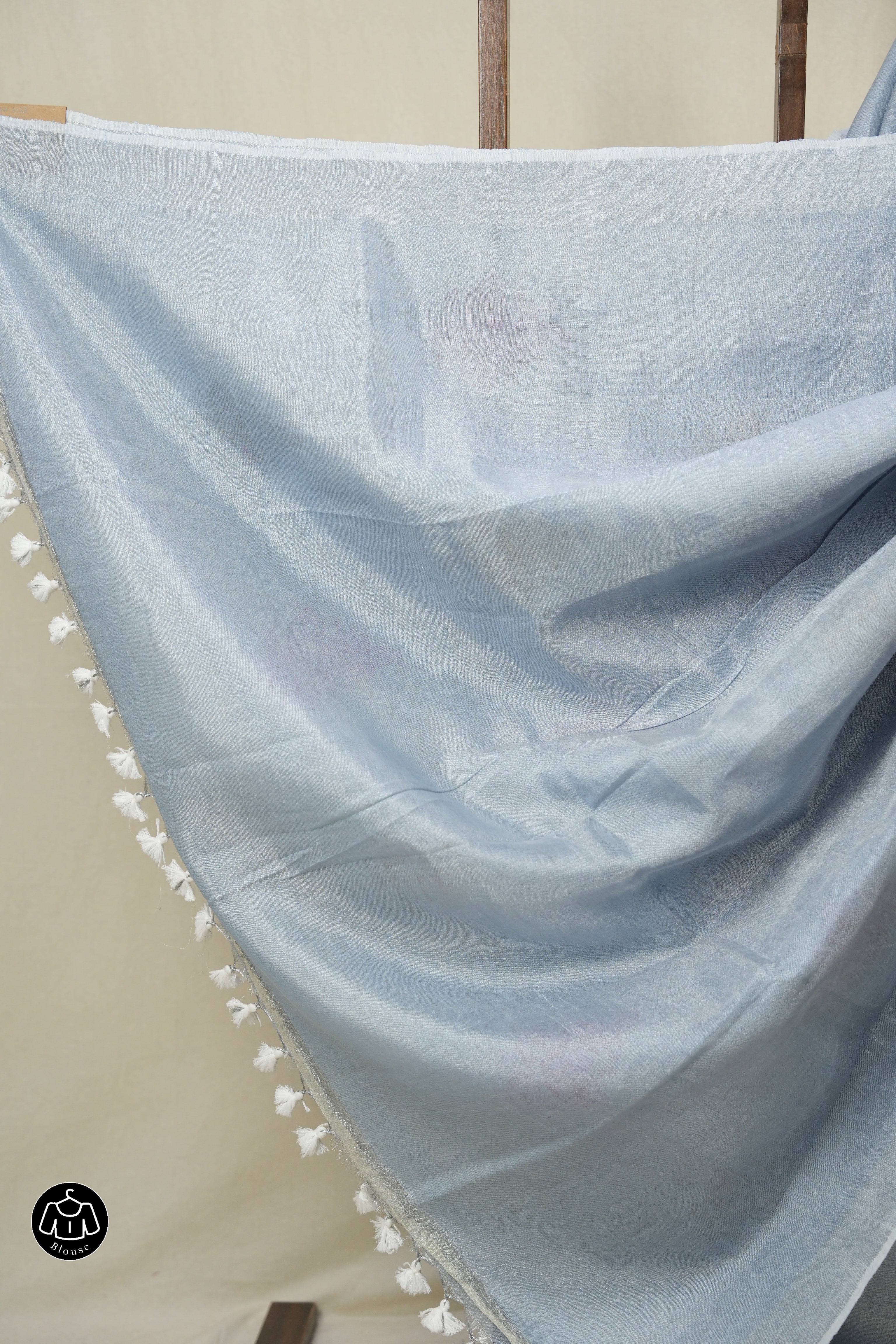 Light Blue Tissue Linen Jamdani Saree - SRLBTLJS184