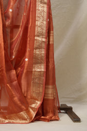 Dark Peach Tissue Banarasi Silk Saree - SRDPTBSS45