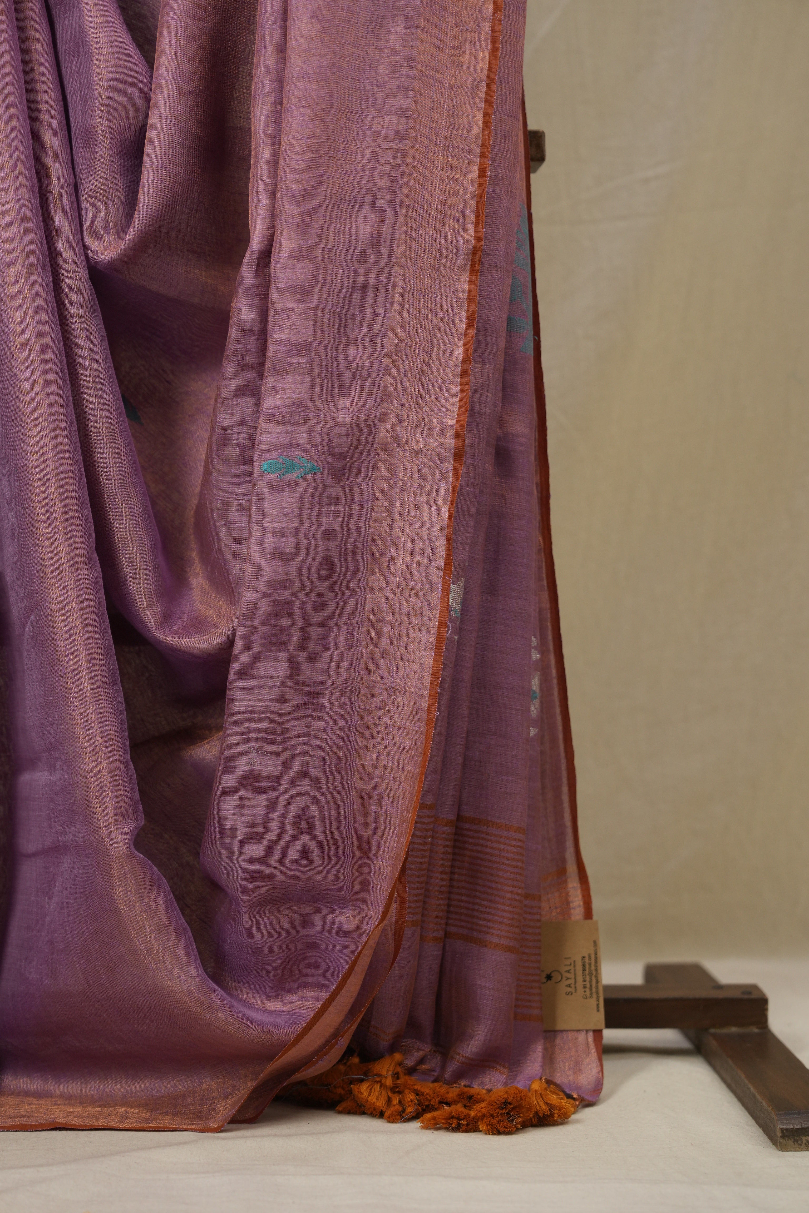 Pink Tissue Linen Jamdani Saree - SRPTLJS185