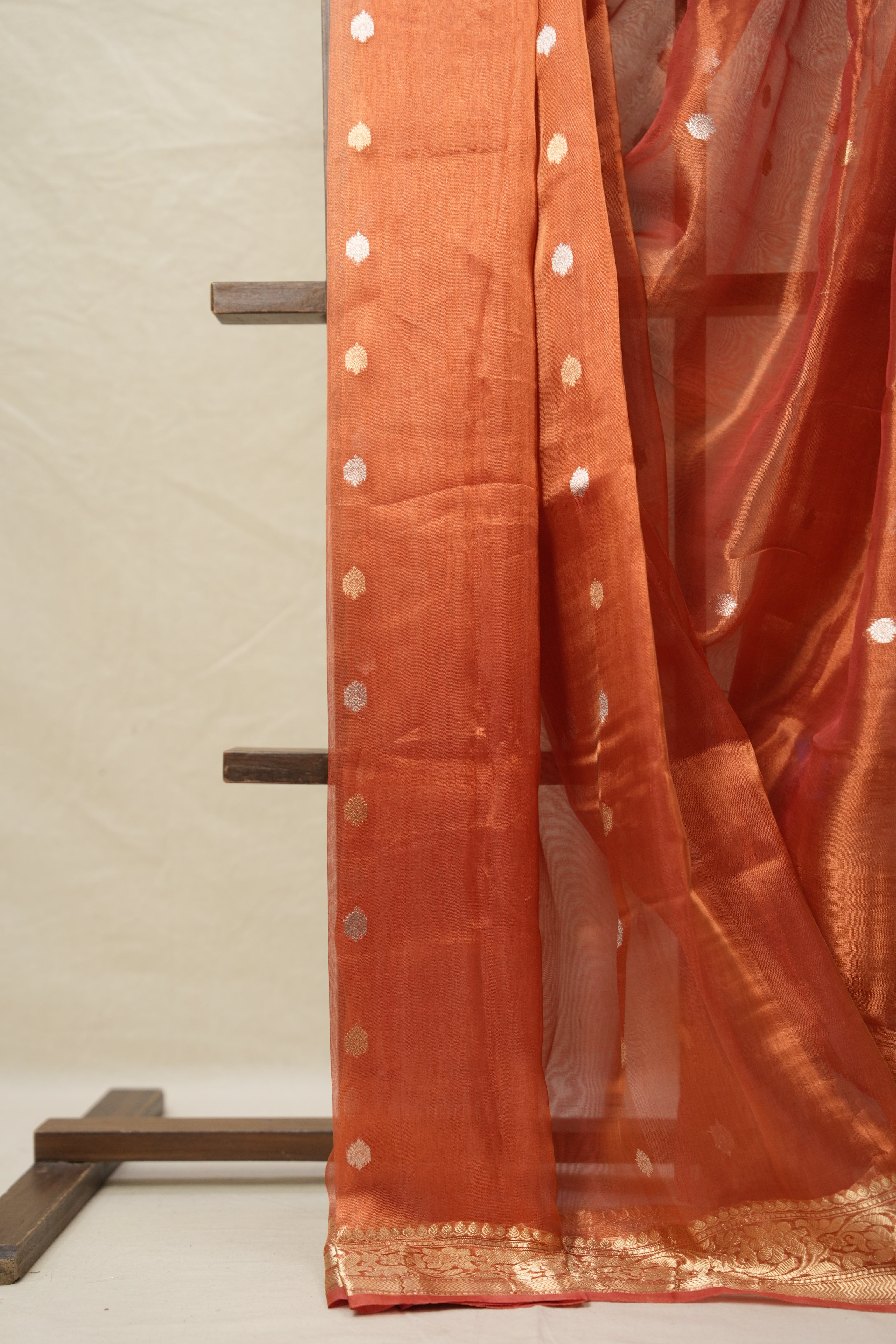 Dark Peach Tissue Banarasi Silk Saree - SRDPTBSS45