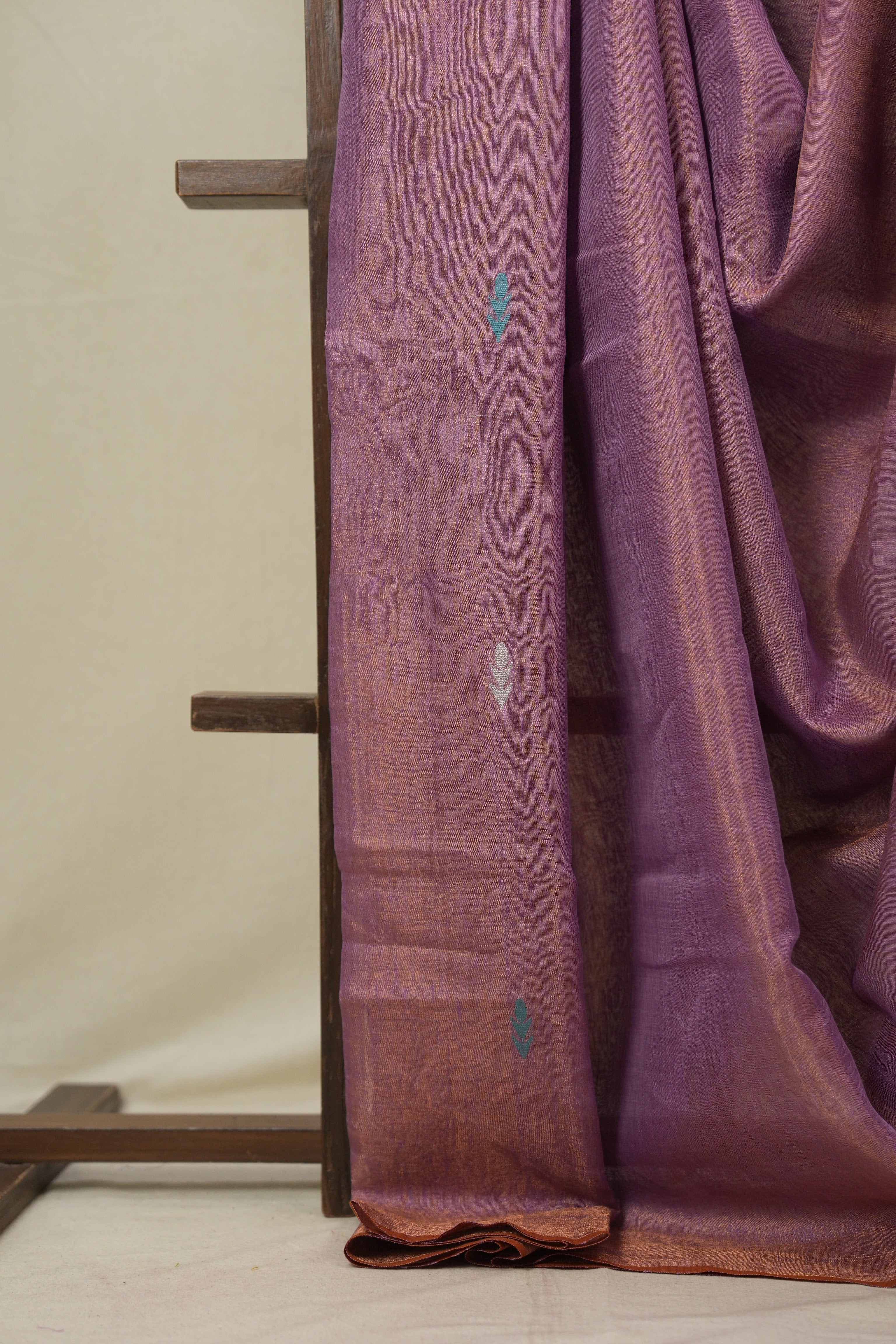 Pink Tissue Linen Jamdani Saree - SRPTLJS185