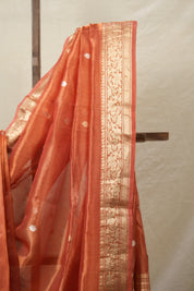 Dark Peach Tissue Banarasi Silk Saree - SRDPTBSS45