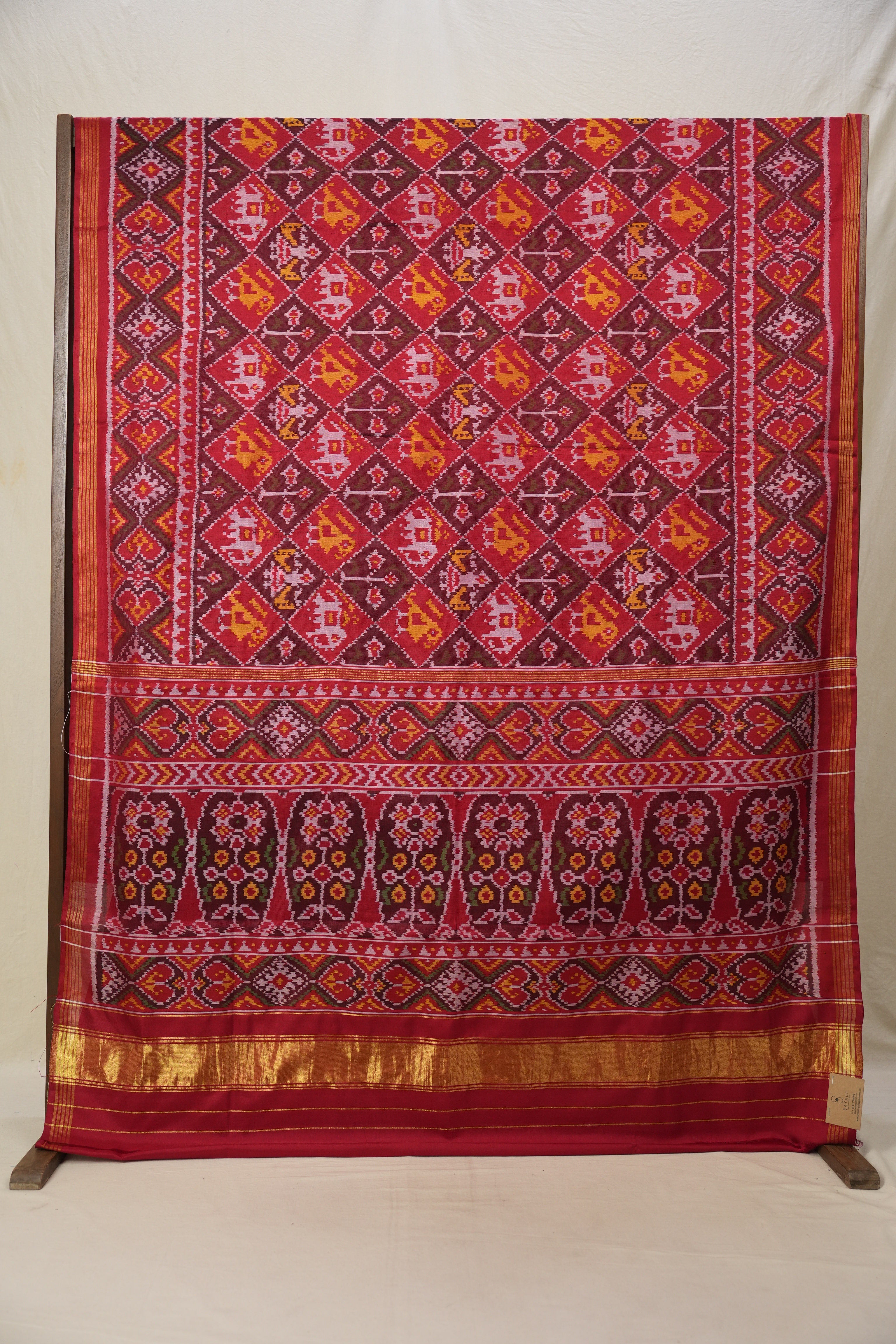 Maroon Rajkot Patola Silk Saree - SRMRPSS410