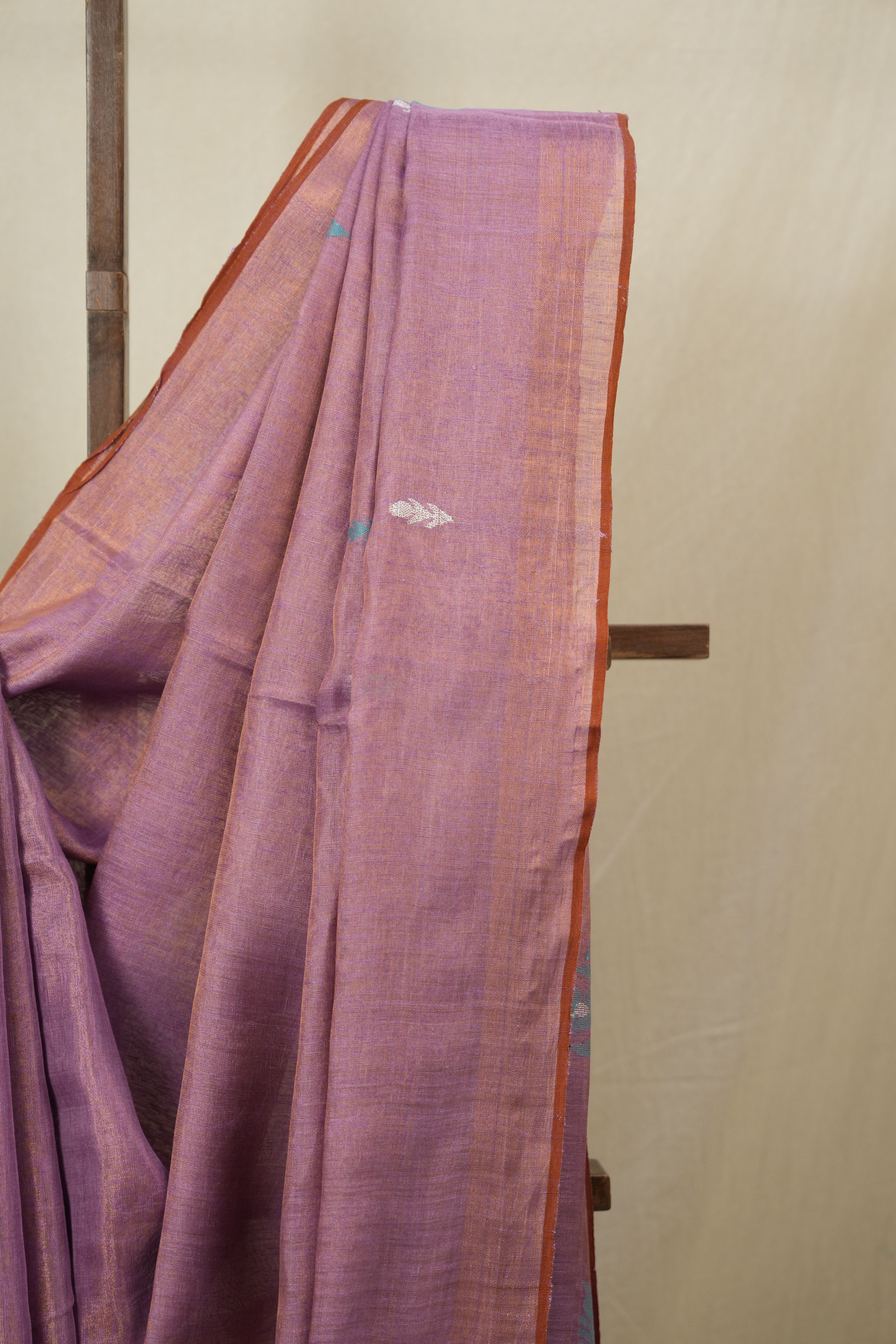 Pink Tissue Linen Jamdani Saree - SRPTLJS185