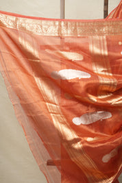 Dark Peach Tissue Banarasi Silk Saree - SRDPTBSS45
