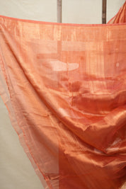 Dark Peach Tissue Banarasi Silk Saree - SRDPTBSS45