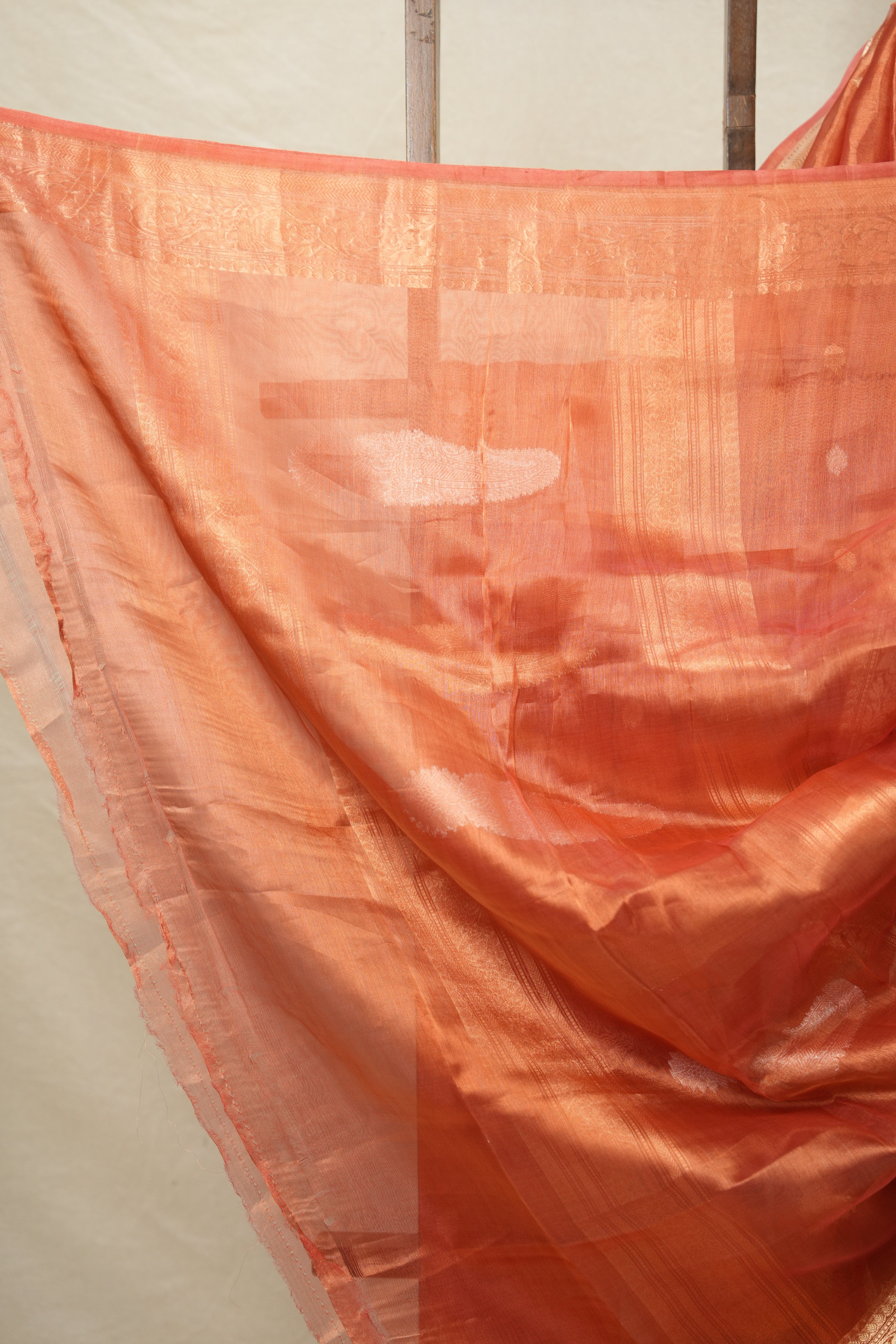 Dark Peach Tissue Banarasi Silk Saree - SRDPTBSS45