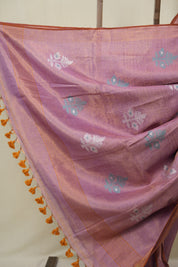 Pink Tissue Linen Jamdani Saree - SRPTLJS185