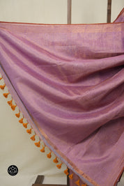 Pink Tissue Linen Jamdani Saree - SRPTLJS185