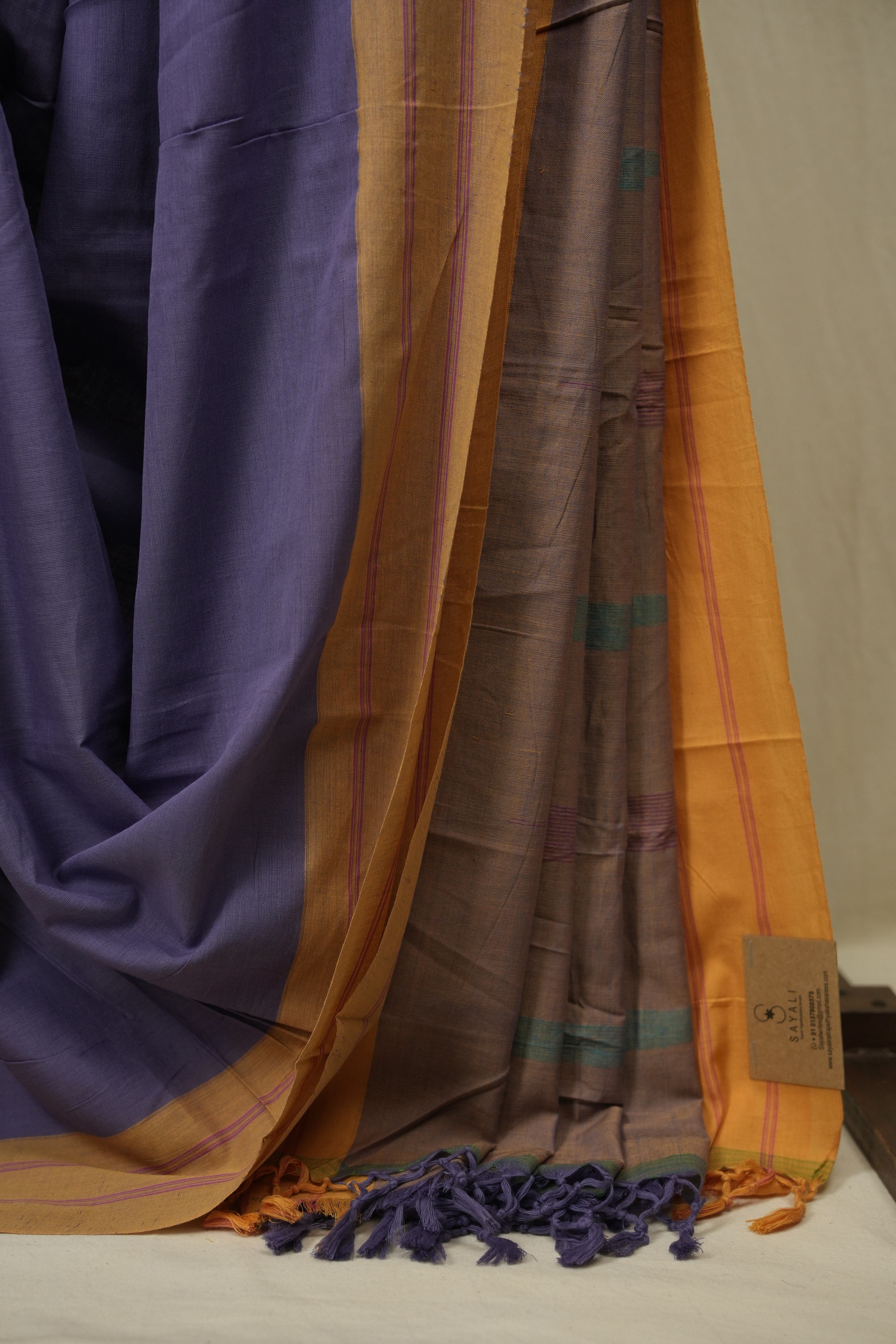 Purple Cotton IIkal Saree - SRPCIS1115
