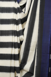 Black N White Pochampalli Cotton Ikat Saree - SRBWPCIS607