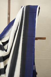Black N White Pochampalli Cotton Ikat Saree - SRBWPCIS607
