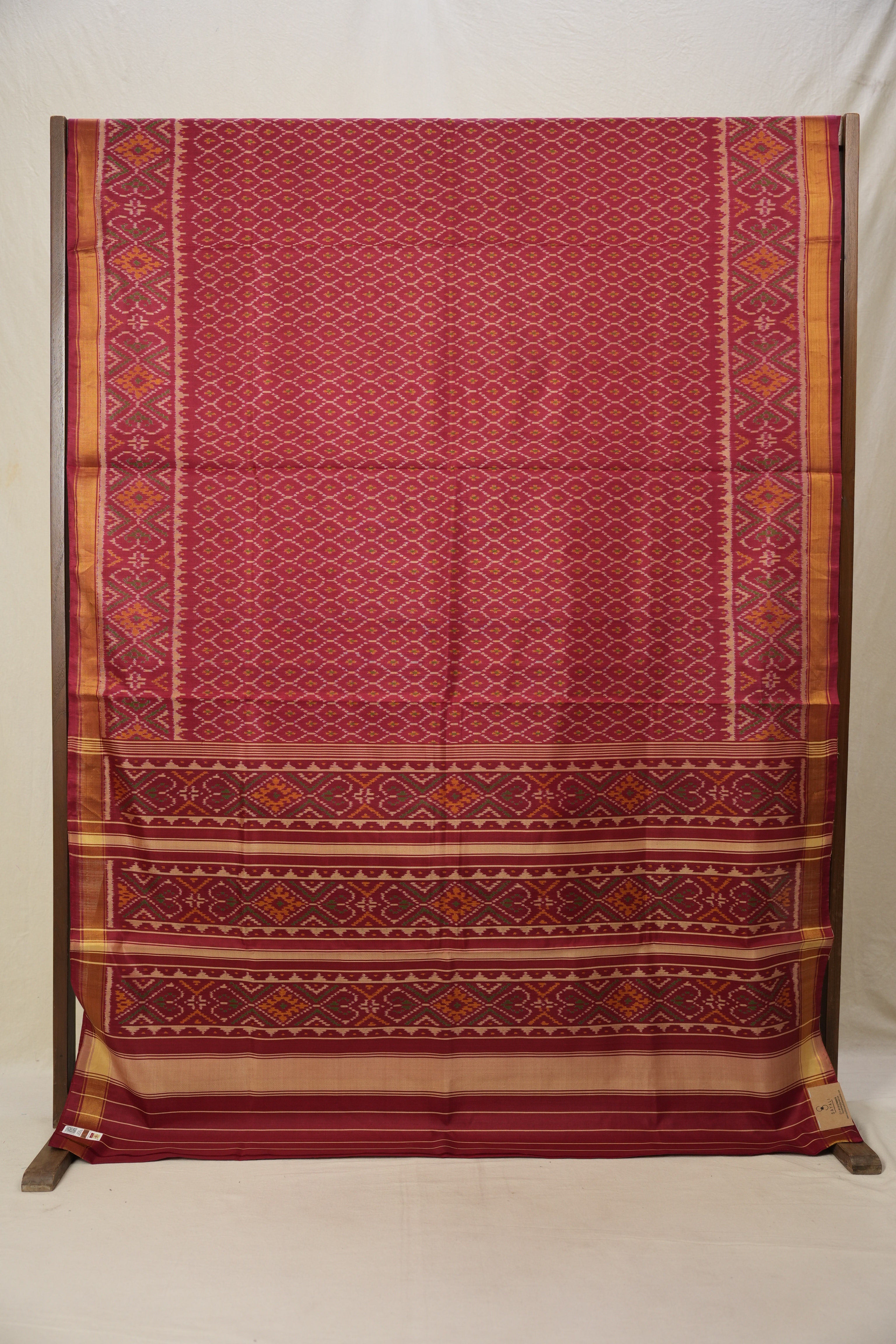 Dark Maroon Rajkot Patola Silk Saree - SRDMRPSS514