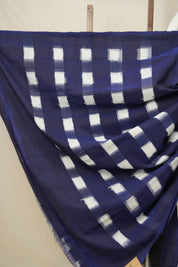 Black N White Pochampalli Cotton Ikat Saree - SRBWPCIS607