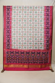 White Green Rajkot Patola Silk Saree - SRWGRPSS552