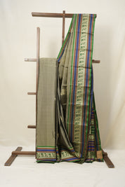 Two Tone Olive Green Kanjeevaram Silk Saree-SRTTOGKSS677