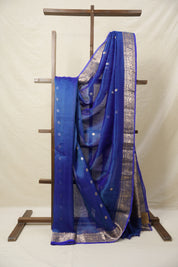 Blue Tissue Banarasi Silk Saree - SRBTBSS43