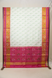 Pearl White Rajkot Patola Silk Saree - SRPWRPSS534