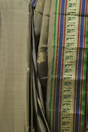 Two Tone Olive Green Kanjeevaram Silk Saree-SRTTOGKSS677