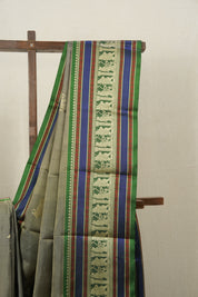 Two Tone Olive Green Kanjeevaram Silk Saree-SRTTOGKSS677