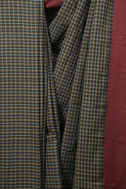 Black Cotton IIkal Saree - SRBCIS1123