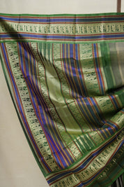 Two Tone Olive Green Kanjeevaram Silk Saree-SRTTOGKSS677