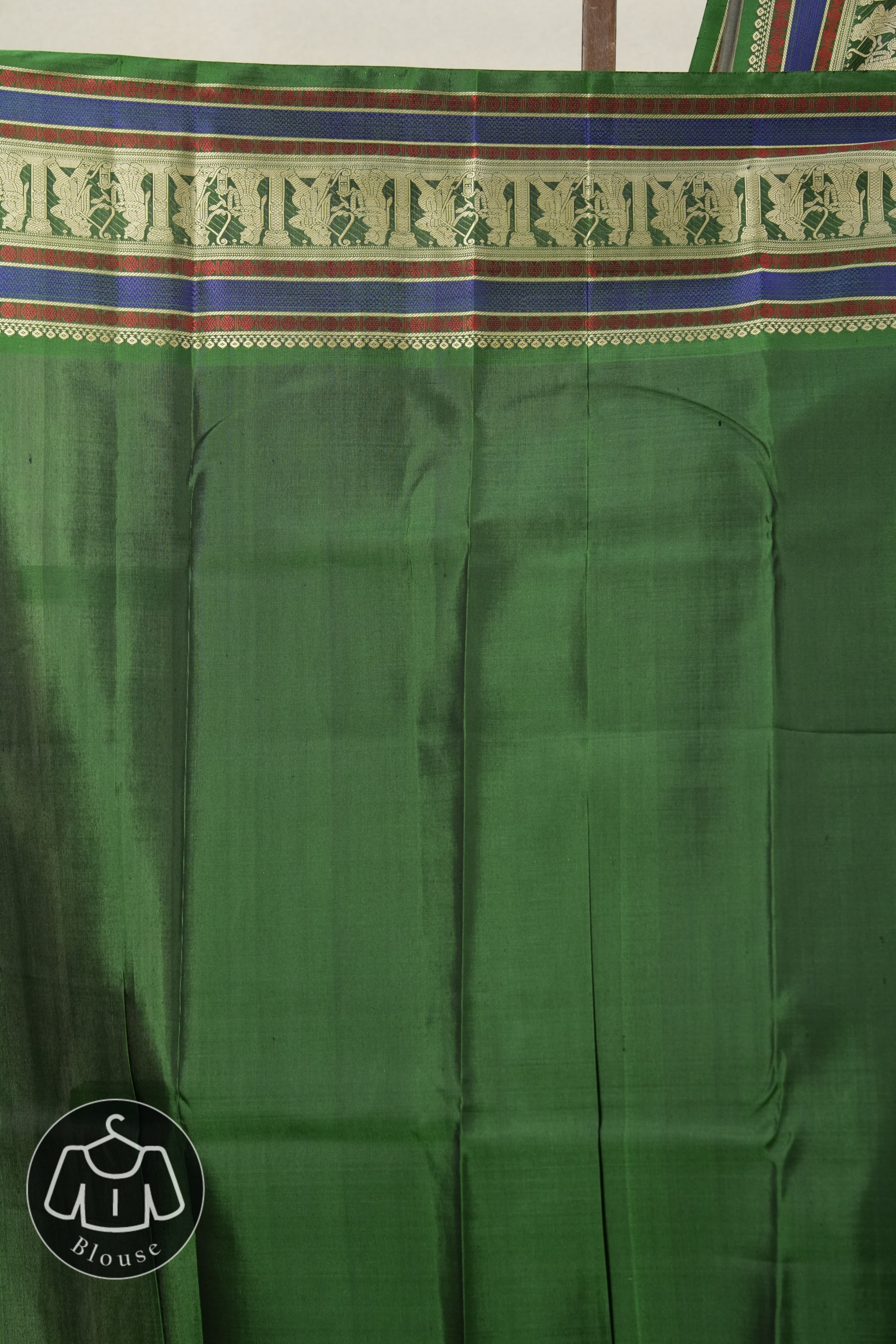 Two Tone Olive Green Kanjeevaram Silk Saree-SRTTOGKSS677